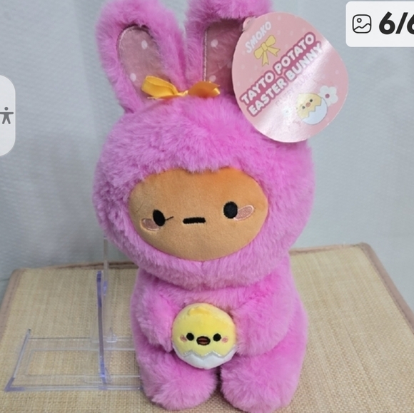 Smoko Other - SALE 10" Pink Fluffy Stuffed Bunny Plush